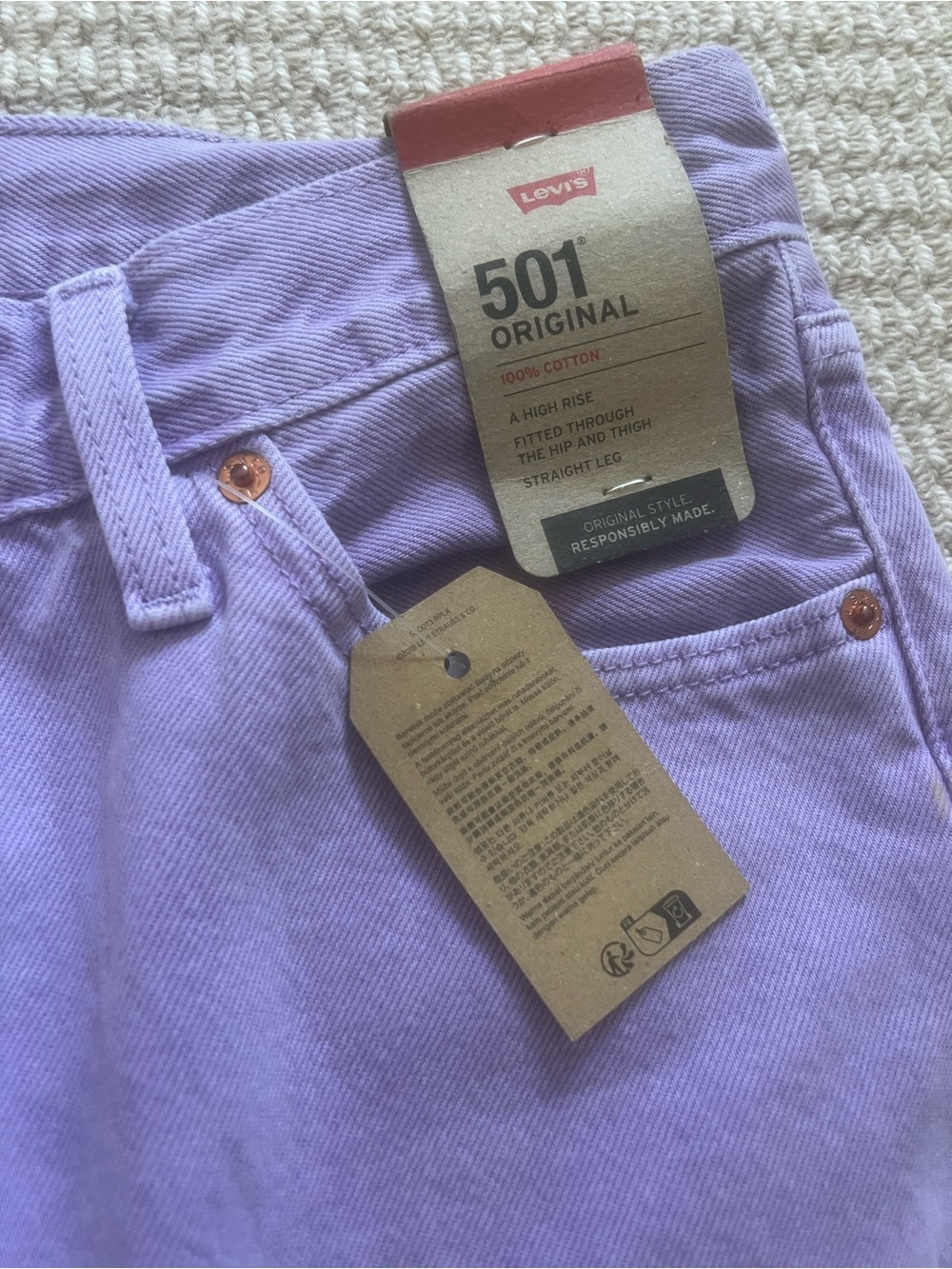Levi's Lavender Straight Leg Jeans - Picture 2 of 5